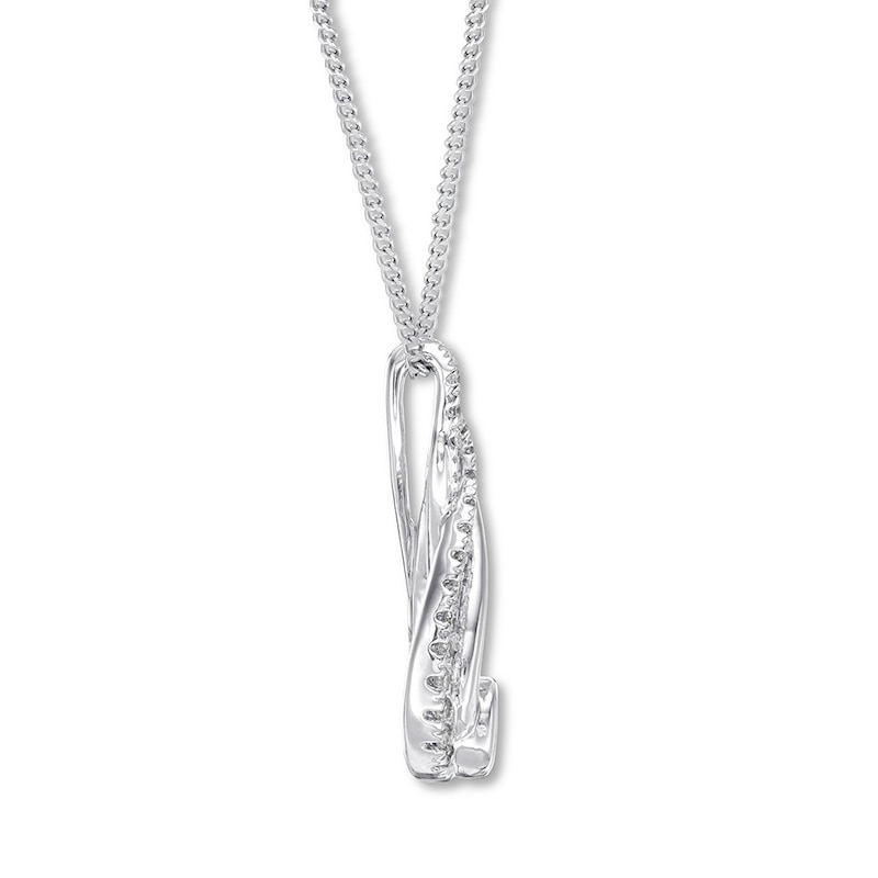 Main Image 2 of Previously Owned Diamond Necklace 1/2 ct tw 10K White Gold 19"