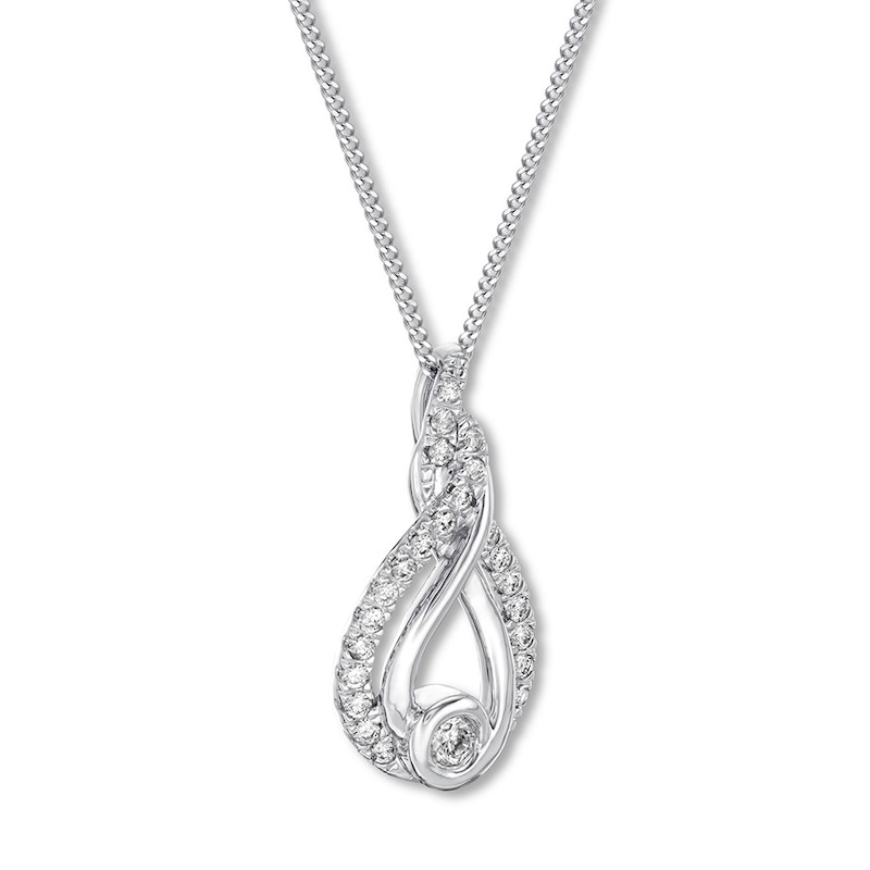 Main Image 3 of Previously Owned Diamond Necklace 1/2 ct tw 10K White Gold 19"