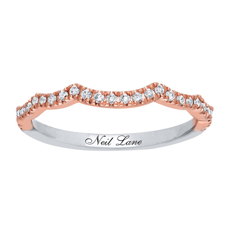 Main Image 1 of Previously Owned Neil Lane Diamond Wedding Band 1/6 ct tw Round-cut 14K Two-Tone Gold