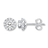 Thumbnail Image 1 of Previously Owned THE LEO Diamond Earrings 7/8 ct tw Round-cut 14K White Gold