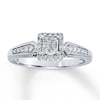 Previously Owned Diamond Ring 1/4 ct tw Princess & Round-cut 10K White Gold