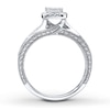 Thumbnail Image 2 of Previously Owned Diamond Ring 1/6 ct tw Princess & Round-cut Sterling Silver - Size 3