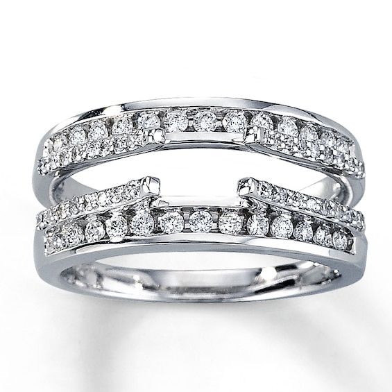 Previously Owned Diamond Enhancer Ring 1/2 ct tw Round-cut 14K White Gold Size 9