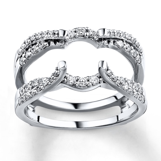 Previously Owned Diamond Enhancer Ring 1/2 ct tw Round-cut 14K White Gold Size 4.5