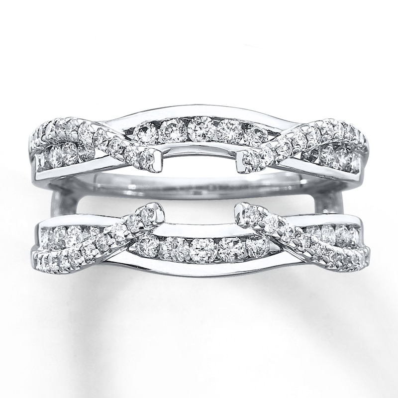 Main Image 1 of Previously Owned Diamond Enhancer Ring 3/4 ct tw Round-cut 14K White Gold - Size 9.25