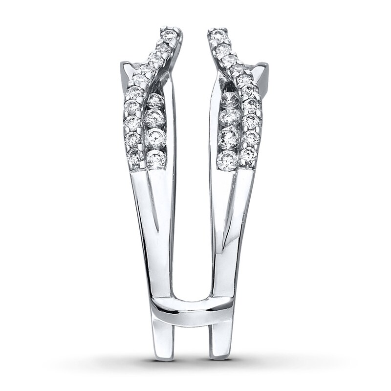 Main Image 3 of Previously Owned Diamond Enhancer Ring 3/4 ct tw Round-cut 14K White Gold - Size 9.25