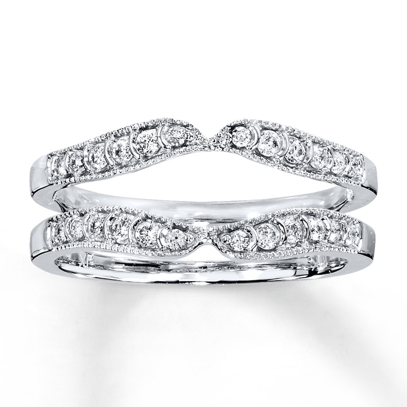 Main Image 1 of Previously Owned Diamond Enhancer Ring 1/4 ct tw Round-cut 10K White Gold Size 4.75