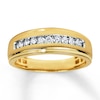 Thumbnail Image 1 of Previously Owned Men's Wedding Band 1/4 ct tw Round-cut Diamonds 10K Yellow Gold Size 13.5