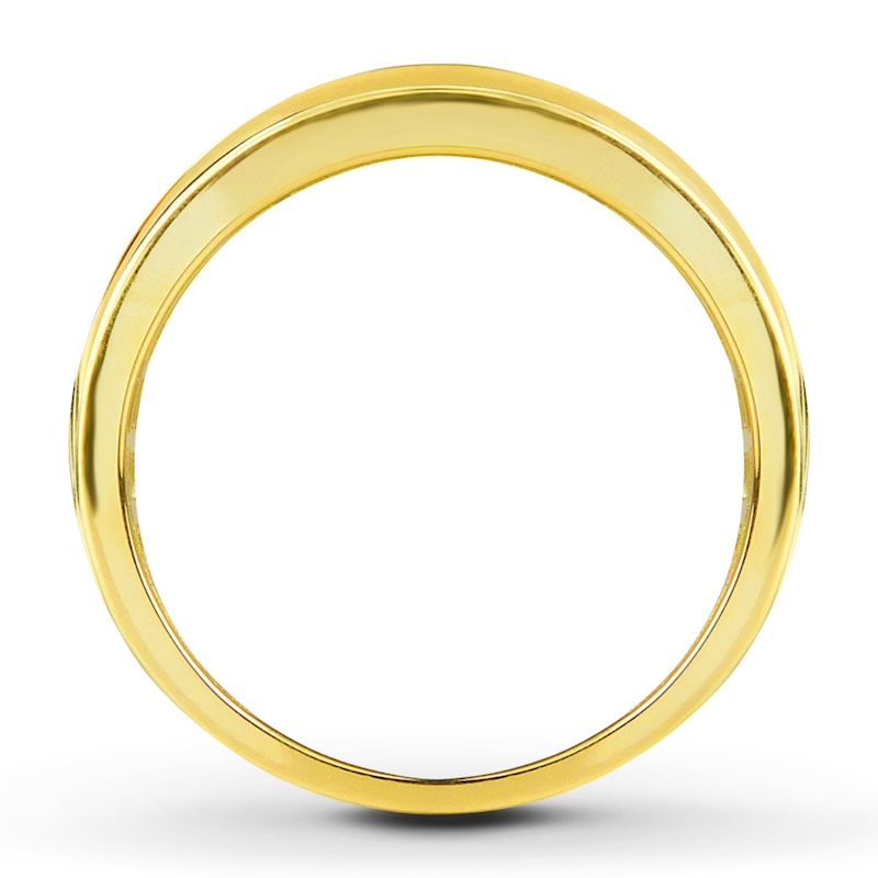 Main Image 2 of Previously Owned Men's Wedding Band 1/4 ct tw Round-cut Diamonds 10K Yellow Gold Size 13.5