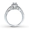 Thumbnail Image 2 of Previously Owned Diamond Engagement Ring 1/2 ct tw Princess & Round-cut 14K White Gold - Size 11