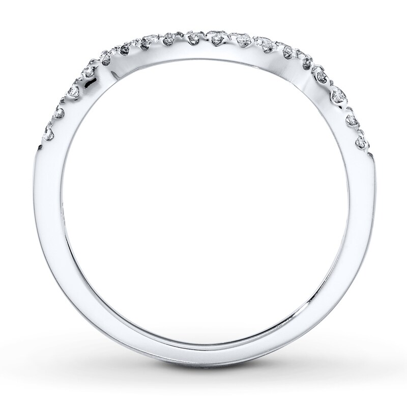 Main Image 2 of Previously Owned Diamond Wedding Band 1/8 ct tw Round-cut 14K White Gold - Size 4.5