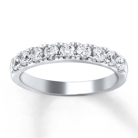 Previously Owned Diamond Wedding Band 3/4 ct tw Round-cut 14K White Gold Size 12