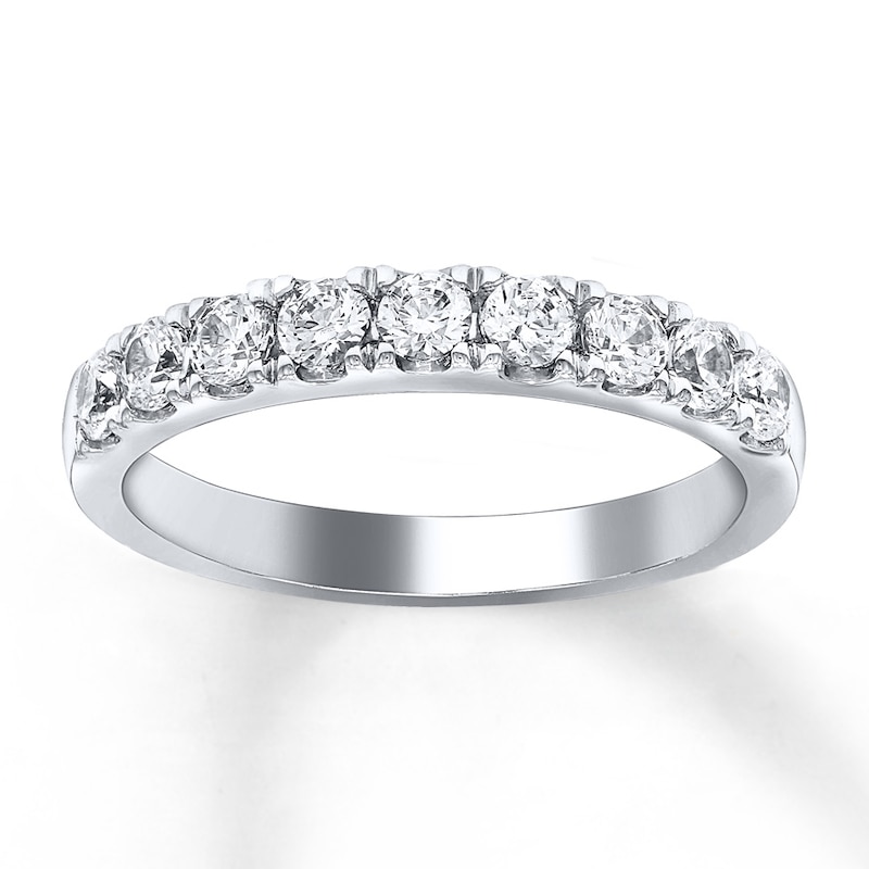 Main Image 1 of Previously Owned Diamond Wedding Band 3/4 ct tw Round-cut 14K White Gold Size 12