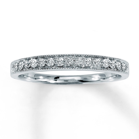 Previously Owned Diamond Anniversary Ring 1/5 ct tw Round-Cut 14K White Gold Size 4.5