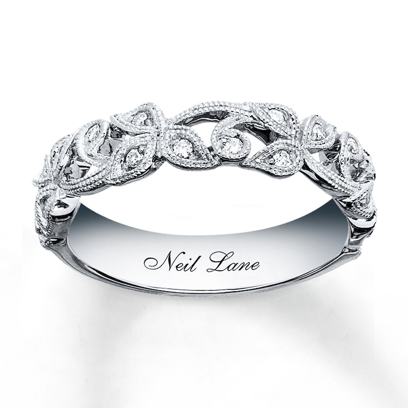Previously Owned Neil Lane Designs Ring 1/8 ct tw Round-cut Diamonds Sterling Silver - Size 5.5