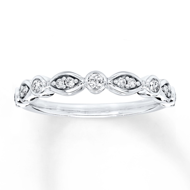 Main Image 1 of Previously Owned Diamond Anniversary Band 1/4 ct tw Round-cut 10K White Gold Size 4.25
