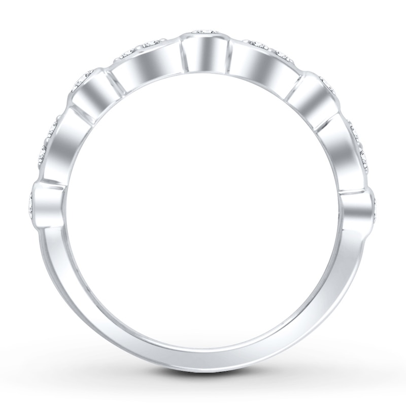 Main Image 2 of Previously Owned Diamond Anniversary Band 1/4 ct tw Round-cut 10K White Gold Size 4.25