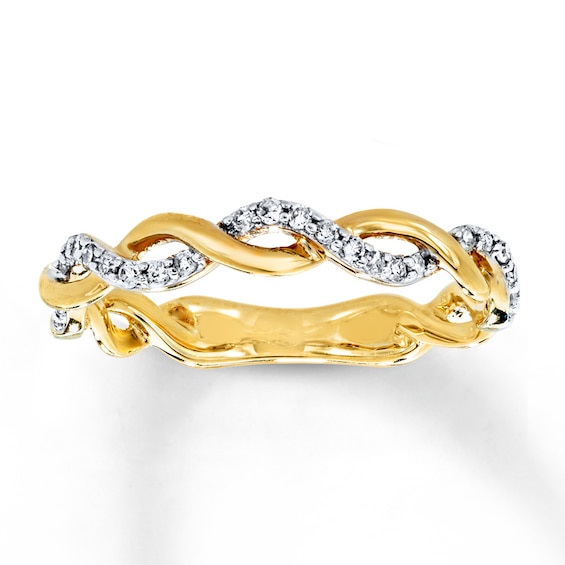 Previously Owned Diamond Anniversary Band 1/8 ct tw Round-cut 10K Yellow Gold Size 10