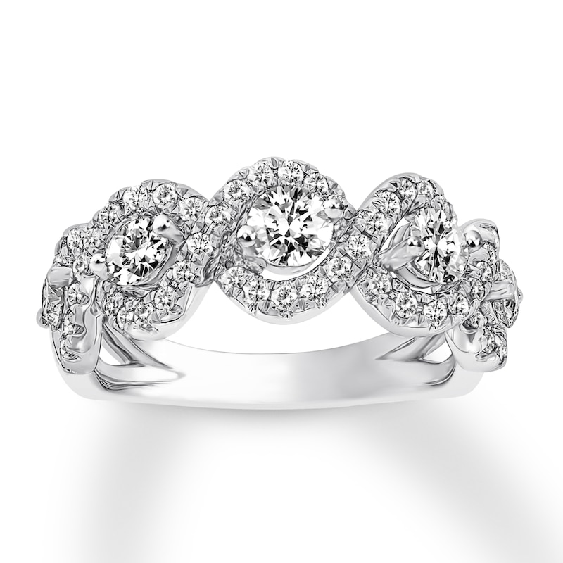 Main Image 1 of Previously Owned Diamond Anniversary Band 1-1/4 ct tw Round-cut 14K White Gold