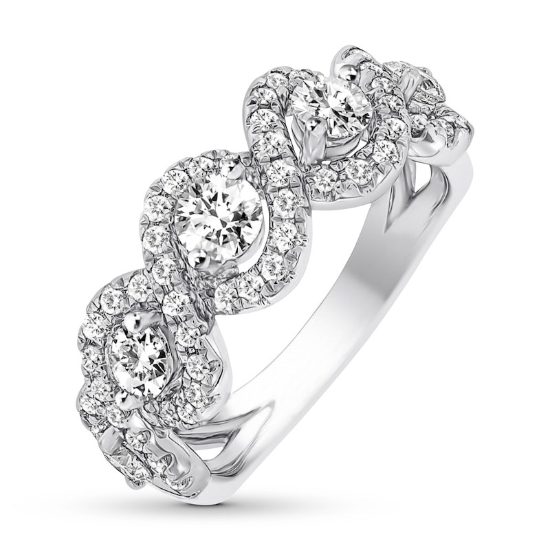Main Image 4 of Previously Owned Diamond Anniversary Band 1-1/4 ct tw Round-cut 14K White Gold
