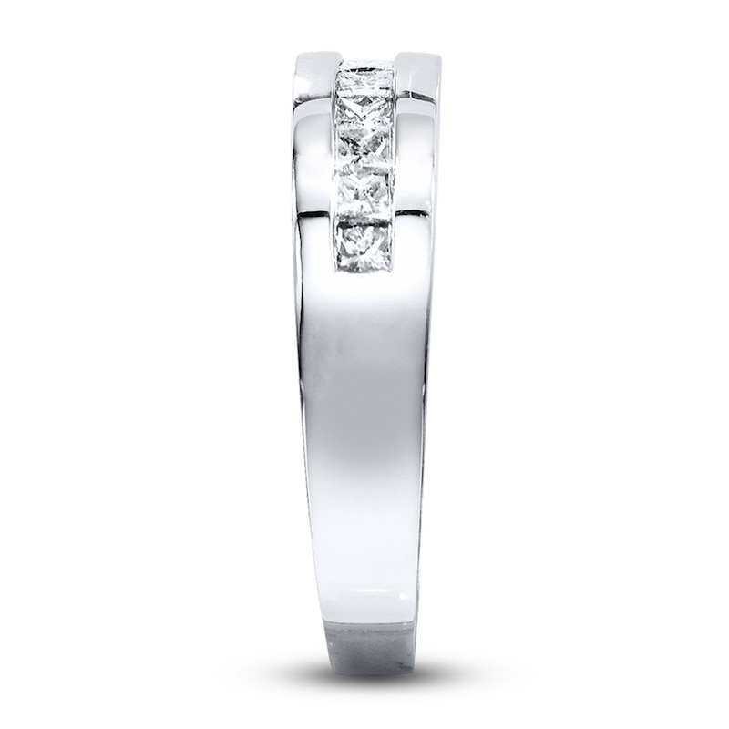 Main Image 3 of Previously Owned Previously Owned Band 5/8 ct tw Square-cut Diamonds 10K White Gold - Size 12.5
