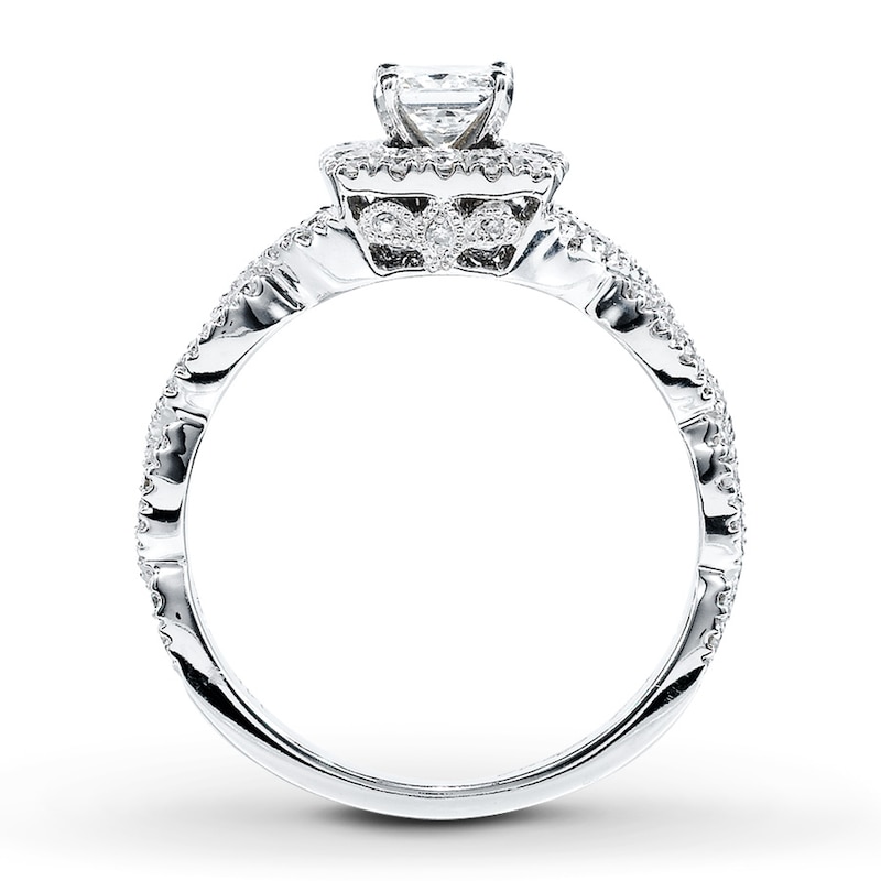 Main Image 2 of Previously Owned Neil Lane Diamond Ring 1 ct tw Princess & Round-cut 14K White Gold Size 8