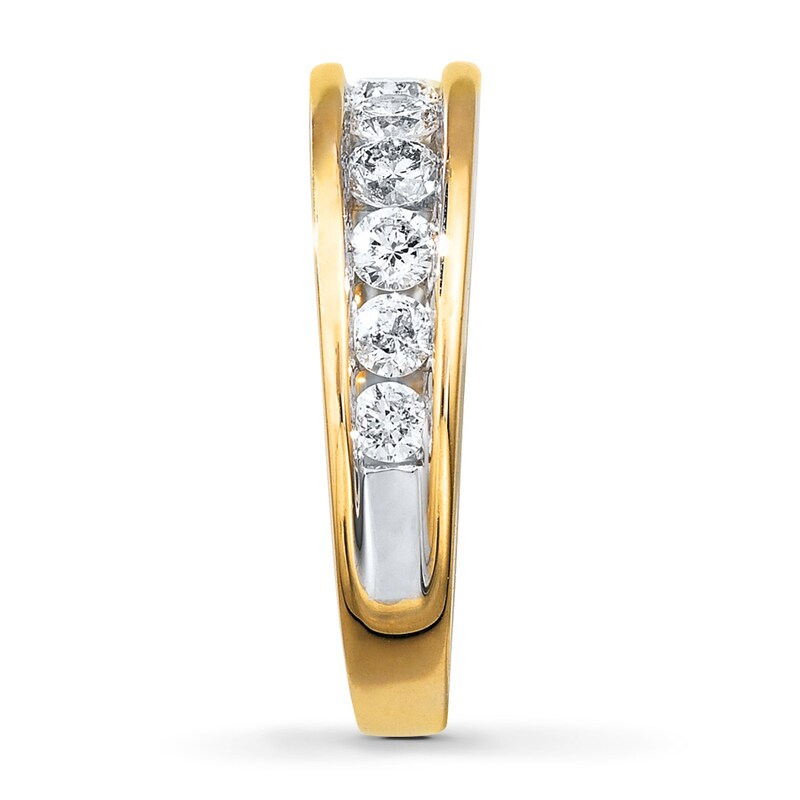 Main Image 3 of Previously Owned Wedding Band 1-1/5 ct tw Round-cut Diamonds 14K Yellow Gold - Size 10.25
