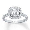 Thumbnail Image 1 of Previously Owned Neil Lane Engagement Ring 1-1/8 ct tw Cushion & Round-cut Diamonds 14K White Gold - Size 4.75