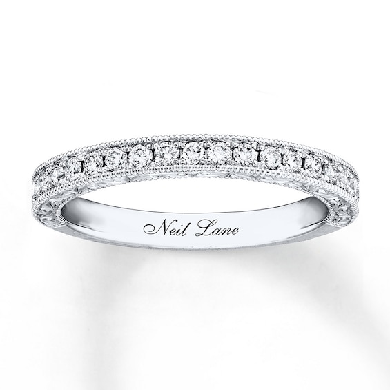 Previously Owned Neil Lane Bridal Wedding Band 1/3 ct tw Round-cut Diamonds 14K White Gold 8.5