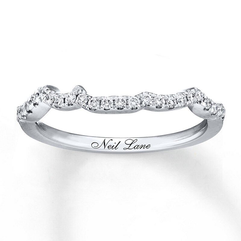 Main Image 1 of Previously Owned Neil Lane Wedding Band 1/6 ct tw Round-cut Diamonds 14K White Gold - Size 5.25