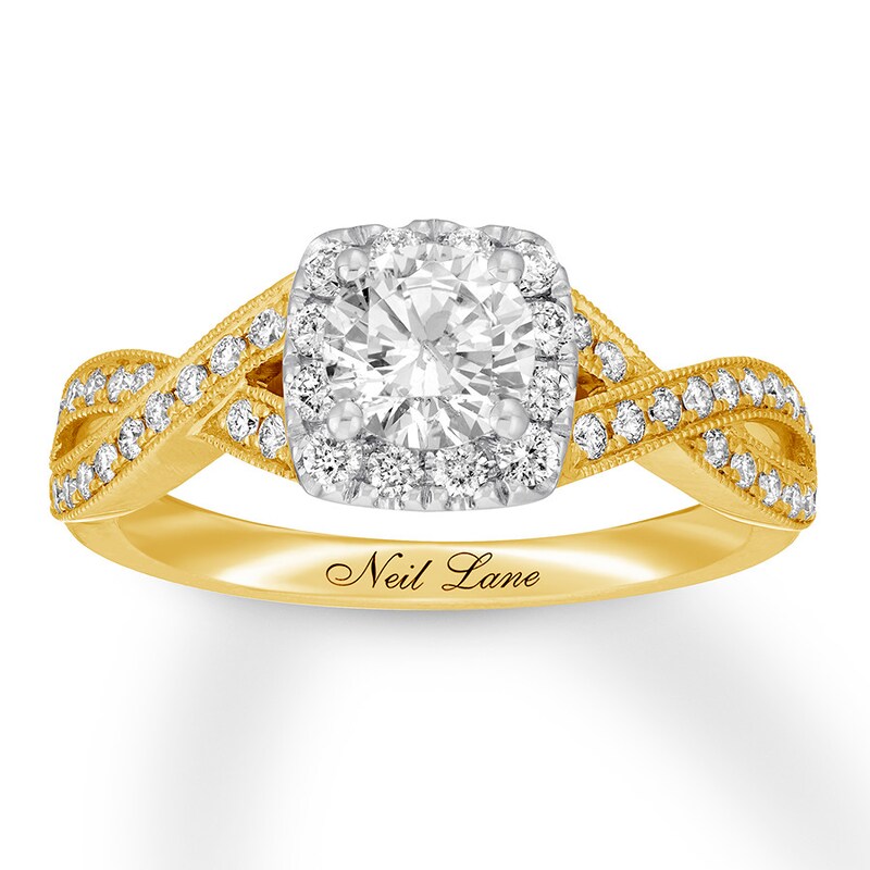 Main Image 1 of Previously Owned Neil Lane Diamond Engagement Ring 1-1/8 ct tw Round-cut 14K Two-Tone Gold Size 4.75