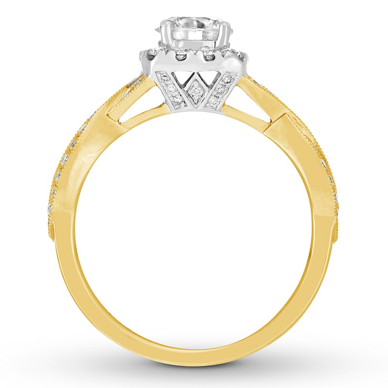 Main Image 2 of Previously Owned Neil Lane Diamond Engagement Ring 1-1/8 ct tw Round-cut 14K Two-Tone Gold Size 4.75