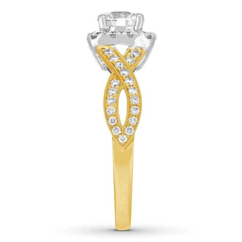 Main Image 3 of Previously Owned Neil Lane Diamond Engagement Ring 1-1/8 ct tw Round-cut 14K Two-Tone Gold Size 4.75