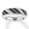 Thumbnail Image 1 of Previously Owned Men's Black Diamond Band 1/4 ct tw Round-cut 10K White Gold Size 13