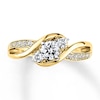 Thumbnail Image 0 of Previously Owned Three-Stone Diamond Engagement Ring 3/8 ct tw Round-cut 14K Yellow Gold - Size 11