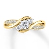 Thumbnail Image 1 of Previously Owned Three-Stone Diamond Engagement Ring 3/8 ct tw Round-cut 14K Yellow Gold Size 11