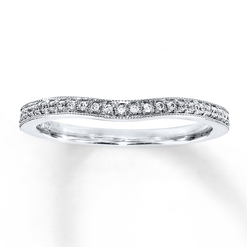 Main Image 1 of Previously Owned Diamond Wedding Band 1/8 ct tw Round-cut 14K White Gold