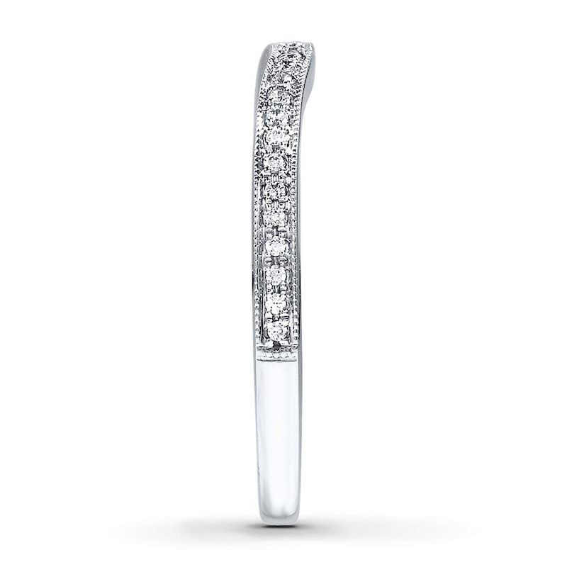 Main Image 3 of Previously Owned Diamond Wedding Band 1/8 ct tw Round-cut 14K White Gold
