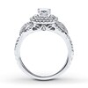 Thumbnail Image 2 of Previously Owned Angel Sanchez Engagement Ring 3/4 ct tw Princess & Round-cut Diamonds 14K White Gold