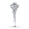 Thumbnail Image 3 of Previously Owned Angel Sanchez Engagement Ring 3/4 ct tw Princess & Round-cut Diamonds 14K White Gold