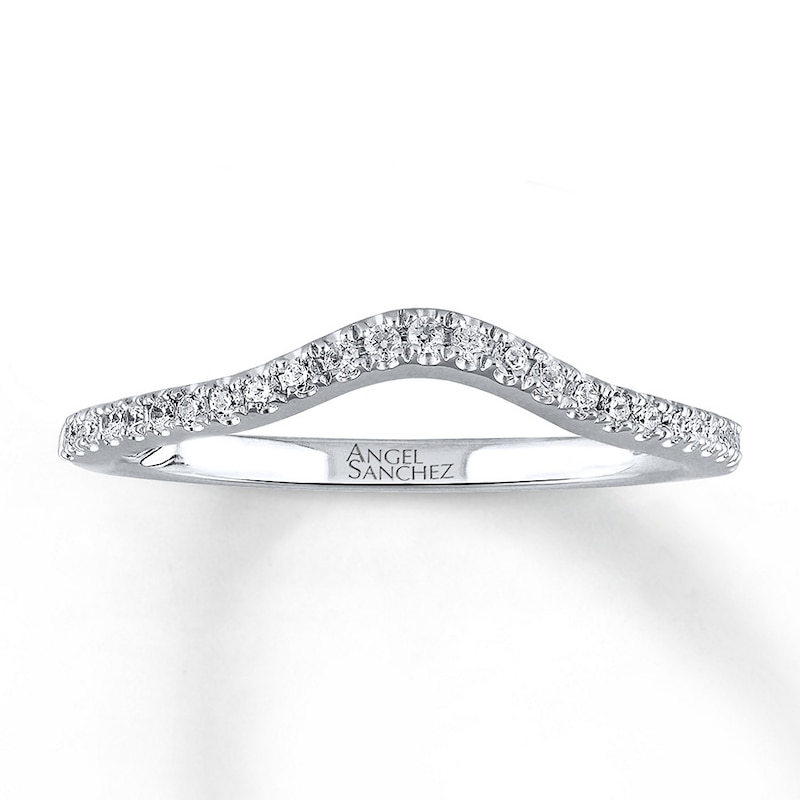 Main Image 1 of Previously Owned Angel Sanchez Wedding Band 1/6 ct tw Round-cut Diamonds 14K White Gold