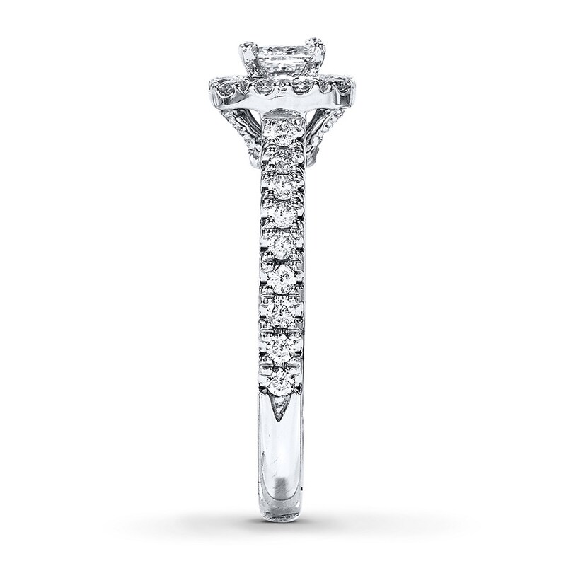 Main Image 3 of Previously Owned Neil Lane Engagement Ring 7/8 ct tw Princess & Round-cut Diamonds 14K White Gold - Size 4.5