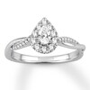 Thumbnail Image 1 of Previously Owned Pear-Shaped Diamond Engagement Ring 1/2 ct tw Pear & Round-cut 14K White Gold