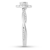 Thumbnail Image 3 of Previously Owned Pear-Shaped Diamond Engagement Ring 1/2 ct tw Pear & Round-cut 14K White Gold