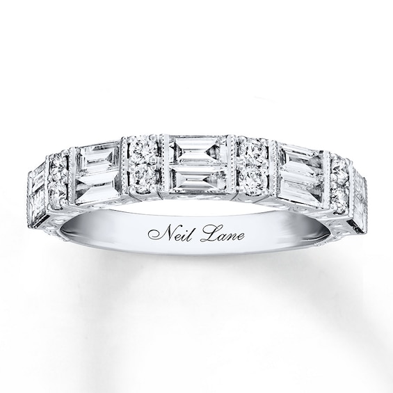 Previously Owned Neil Lane Anniversary Band 1 ct tw Baguette & Round-cut Diamond 14K White Gold