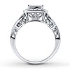 Thumbnail Image 2 of Previously Owned Diamond Engagement Ring 1 ct tw Princess & Round-cut 14K White Gold