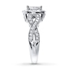 Thumbnail Image 3 of Previously Owned Diamond Engagement Ring 1 ct tw Princess & Round-cut 14K White Gold