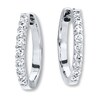 Thumbnail Image 1 of Previously Owned Hoop Earrings 1/2 ct tw Diamonds 14K White Gold