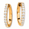 Thumbnail Image 1 of Previously Owned Diamond Hoop Earrings 1/2 ct tw Round-cut 14K Yellow Gold