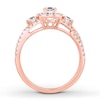 Thumbnail Image 1 of Previously Owned Diamond Engagement Ring 7/8 ct tw Princess & Round-cut 14K Rose Gold